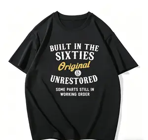 Vintage Funny Built In The Sixties Original Unrestored Oversized Graphic Tee women tshirt women's tops