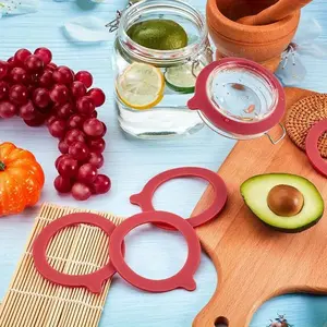 Set of 7 Silicone Gaskets Measuring 3.75 Inches, Designed to Replace Seals for Airtight Sealing of Regular Mouth Canning Jars
