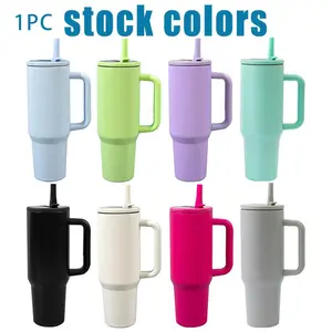 1pc 40oz Stainless Steel Insulated Tumbler with Handle, Leakproof Insulated Tumbler, Vacuum Mug with Lid and Straw, Double Wall Thermal Cup Keep Hot 12H/Cold 24H, Travel Coffee Tumbler for Car, Office, Gym, Great Gift for Women, Men, Friends