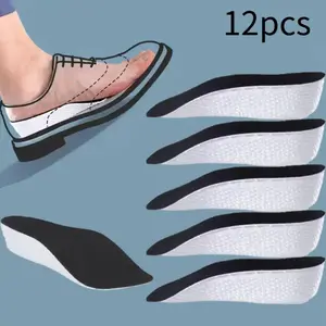 12 pieces (6 pairs) of reusable orthopedic height increasing insoles, arch support pads, relieve fatigue, and provide comfortable foot support