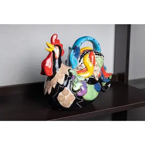 Funky Black Rooster Figurine