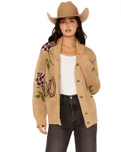 Tasha Polizzi Women's Pollizzi Floral Horse Button-Down Sweater - 381701