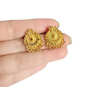 Gold Tone Daily Wear Bell ear studs for Women Elegant Design Perfect for Everyday Use