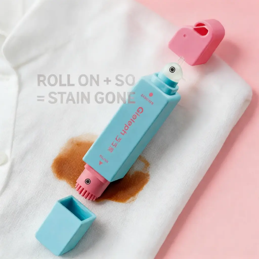 Portable Stain Remover Pen - Lightweight Multi-Purpose Cleaner, Instant Oil & Dirt Stains Cleaning Tool, No Water Needed Emergency Eraser with Brush & Towel, Home Care Household Supplies