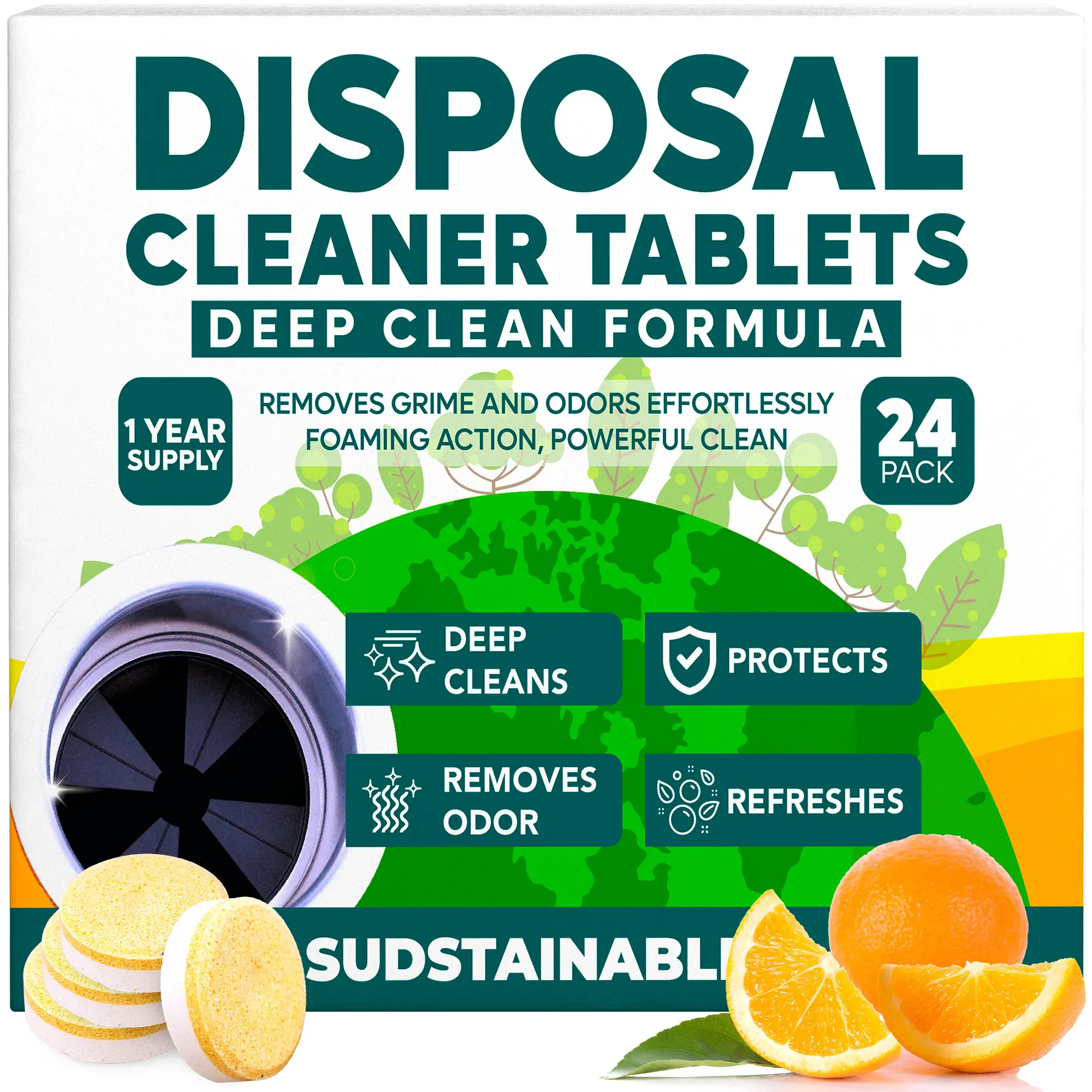 Garbage Disposal Cleaner Tablets 24-Pack Garbage Disposal Cleaner Tablets 24-Pack