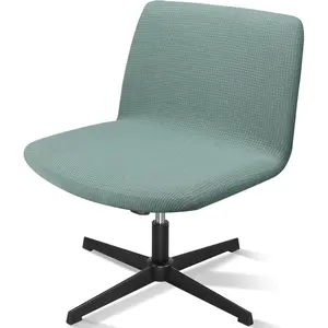 Chair Cover, Green Washable Armless Office Desk Criss Computer Chair Cover, Stretch Mid Back Wide Seat Swivel Chairs Protector Slipcover for Bedroom Home Living Room