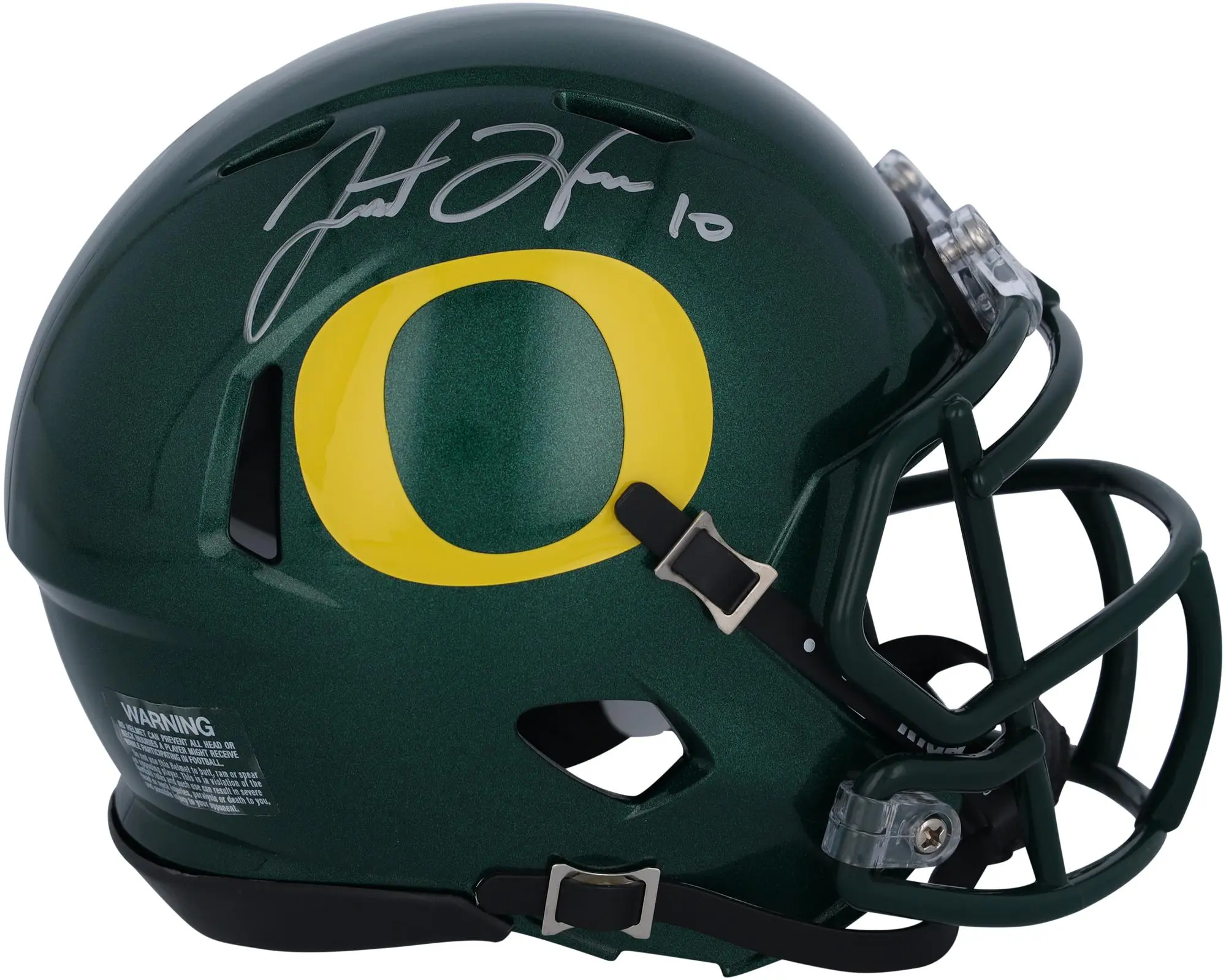 Justin Herbert Autographed Oregon Ducks Speed Mini Helmet - Fanatics Authentic Certified