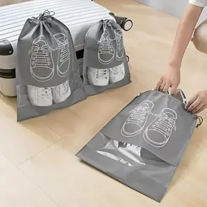 Non woven shoe storage bag, 5/set dustproof drawstring shoe bag, travel shoe bag, family travel shoe protective bagRAIMENTRY