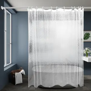 Water Cube Textured Shower Curtain - Translucent Privacy & Light Filtering Design, modern luxury shower curtain liner