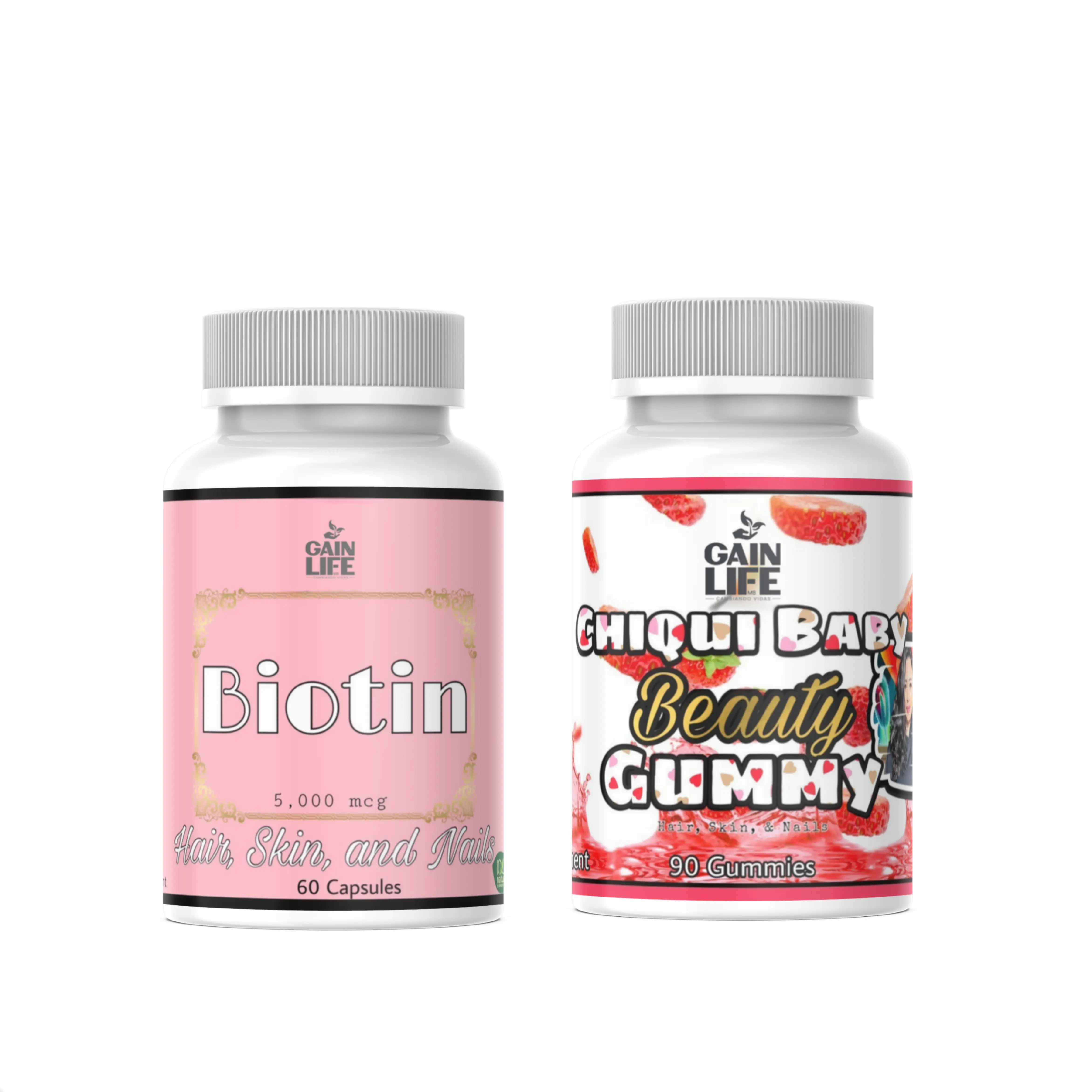 Gain Life Duo Biotin Vitamin & Biotin Gummy Vitamin Daily Dietary Supplement