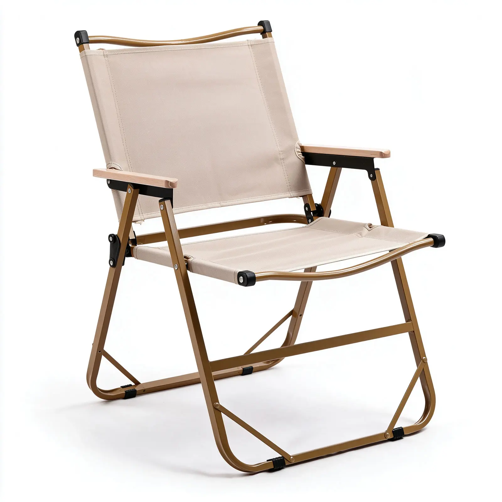 1 PACK Folding Camp Chairs, Lightweight Beach Chairs with Aluminum Frame, Portable Lawn Chairs with Armrests for Outdoor