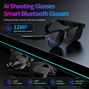 AI Smart Glasses with 12MP Camera | OpenAI Recognition, 1080P Anti-Shake Video, Real-Time Translation & Long Battery Life