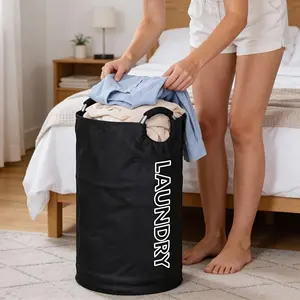 Laundry basket with handles – freestanding, high-leg laundry bin, ideal for bedrooms and bathrooms – sturdy and durable, classic rectangular design, versatile storage options