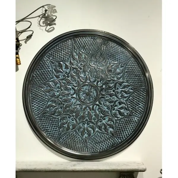 Metrotex Designs 64046 Tangier Hand-Embossed Bronze Wall Medallion, Hangable Home Decor for Room Decor