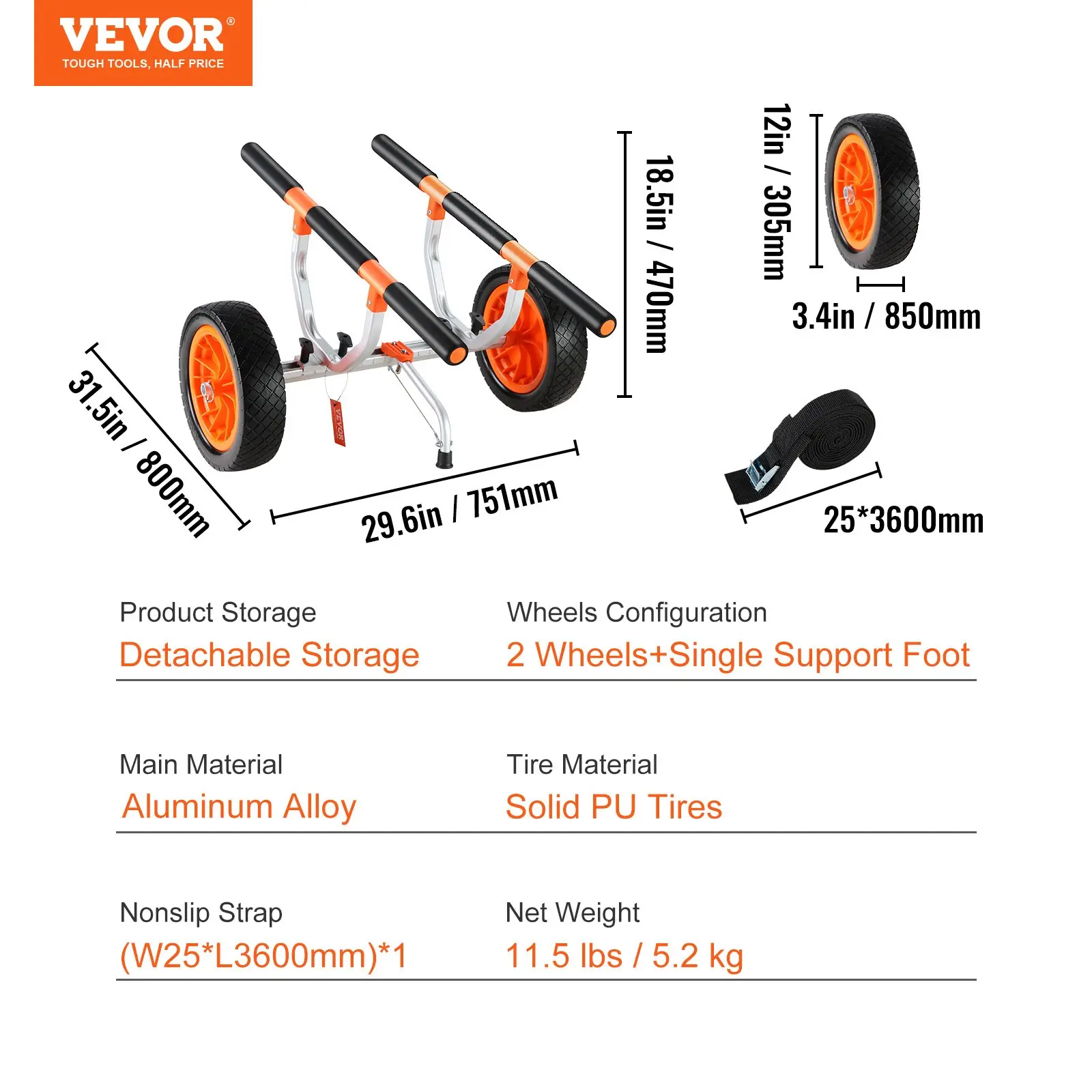 450 lbs - Solid Wheel