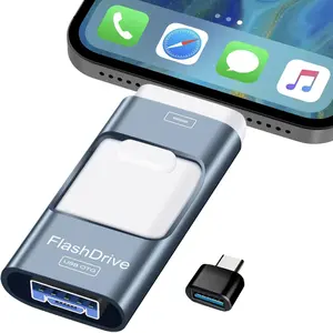 3 in 1 Flash Drive, Portable High Speed USB 3.0 Memory Storage, OTG Flash Pen Drive with Free Type-C Adapter for Android Phones/PC and More Devices, Boyfriend Gift, External Storage