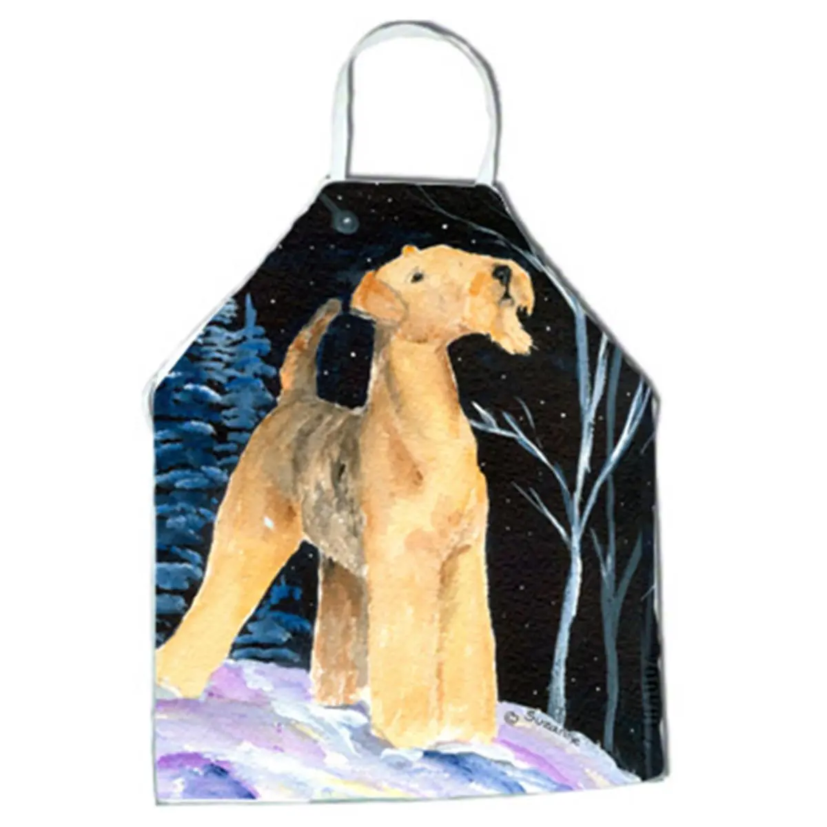 Starry Night Airedale Apron - 27 x 31 in.