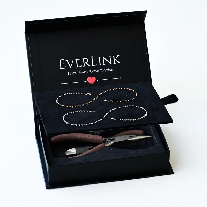 [Couple Gift] - Soullink Unisex Permanent Couples Bracelets with Special Clasp - Perfect Date Night Gift for Anniversary and Birthday