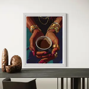 Black Girl Wall Art, African American Woman Print, Urban Black Art Poster, Modern Cultural Portrait – 5 Size, 8x12 to 27x40 inch, Room Decor, Unframed