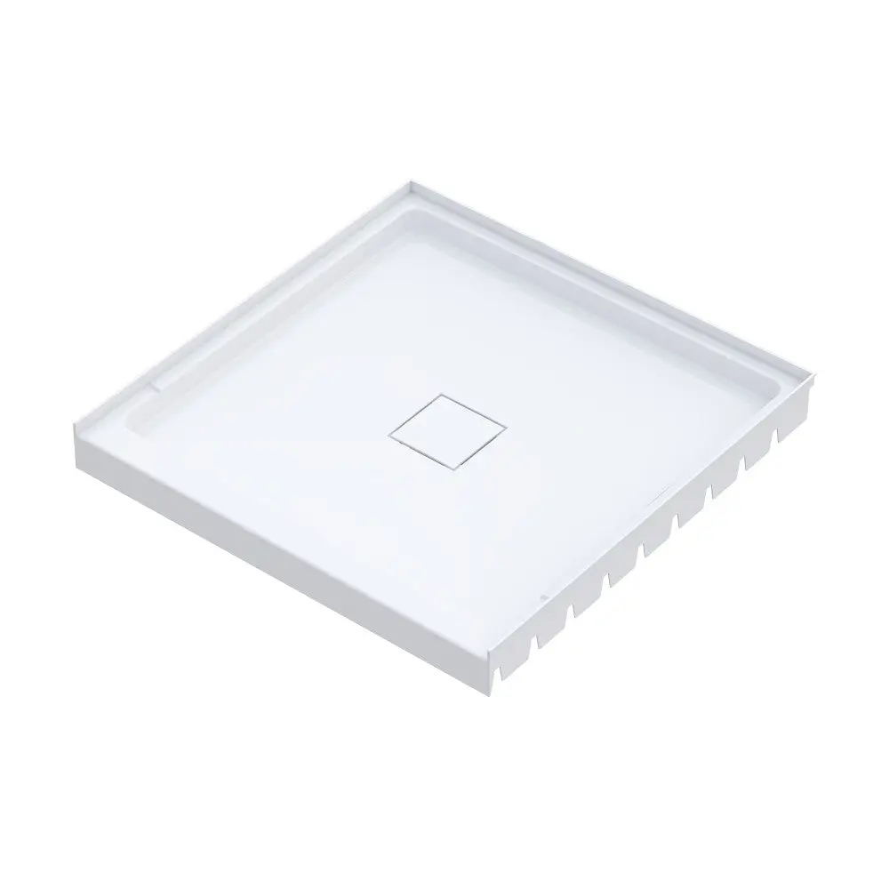 Marquette 36 x 36 Shower Pan Base with Center Drain in Glossy White