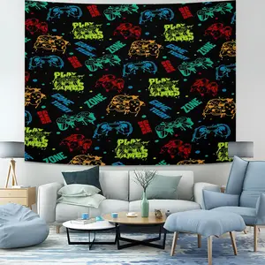Cartoon Gamepad Wall Hanging Tapestry, Soft Microfiber Home Wall Blanket Tapestries Game Theme Polyester Tapestries for Bedroom