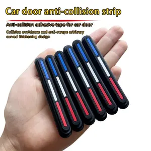 [Bumper Strip - Three-color Pattern (Red, White, Blue)] Car door bumper strip, silicone body bumper sticker, rearview mirror anti-scratch and anti-scuff protection strip decoration