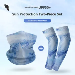 Cycling face mask, sun protection, UV protection, ice silk headscarf, arm sleeves, outdoor fishing, driving, ice-sleeve headgear, cool feeling