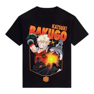 My Hero Academia Bakugo Jumbo Print T-Shirt, Vintage Graphic Tee, My Hero Academia Shirt,Toga,Anime Love Fans, Unisex, Crewneck, Cotton, Menswear Tops