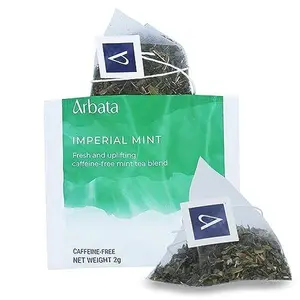 Arbata Imperial Mint Tea, 24 Pyramid Tea Bags Decaf Herbal Tea, Naturally Flavored Decaffeinated Spearmint Tea with Lemon Undertones, Caffeine Free