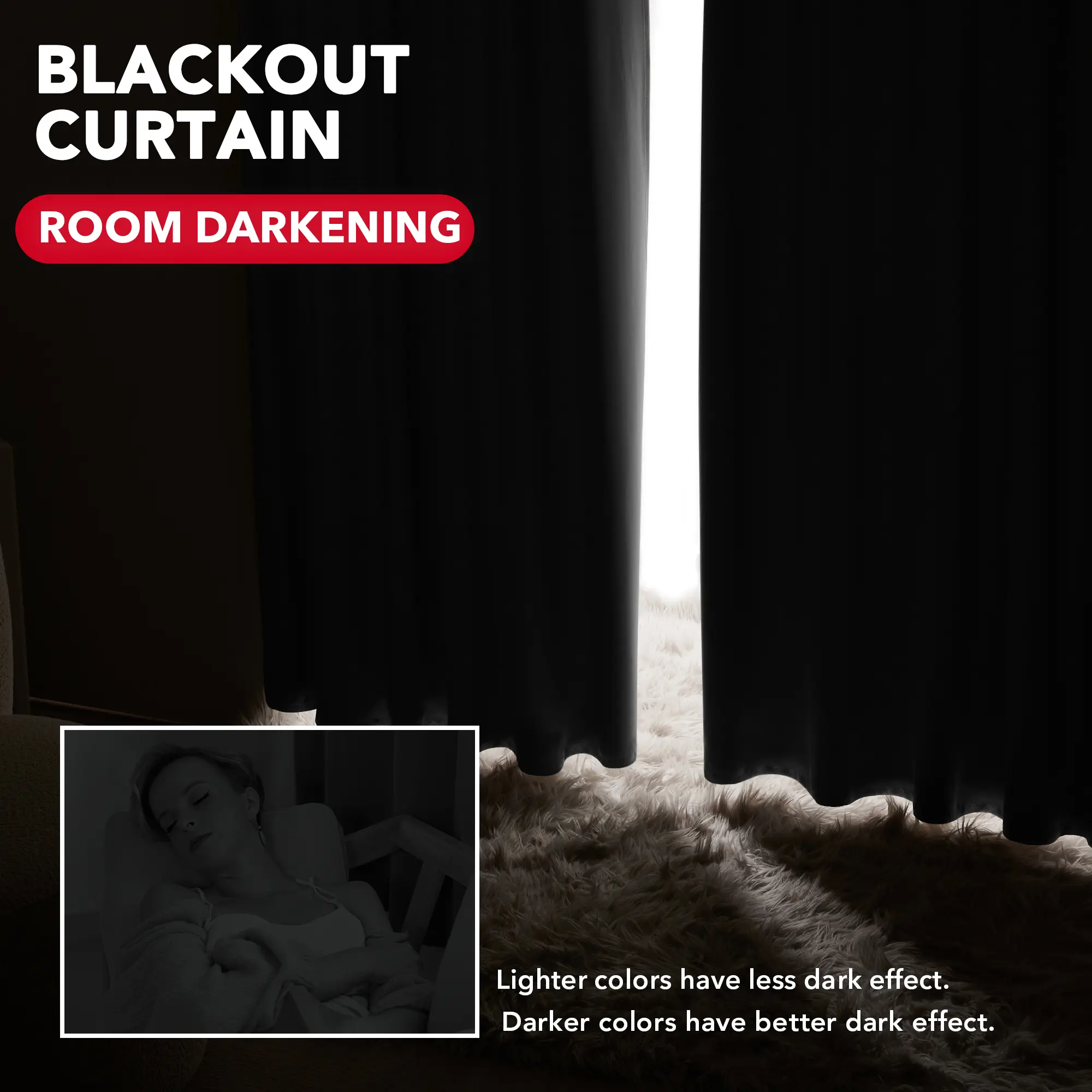 Back Tab and Rod Pocket Blackout Curtains 2 panels — Deconovo Thermal Insulated Room Darkening Curtains Back Tab and Rod Pocket Blackout Curtains 2 panels — Deconovo Thermal Insulated Room Darkening Curtains