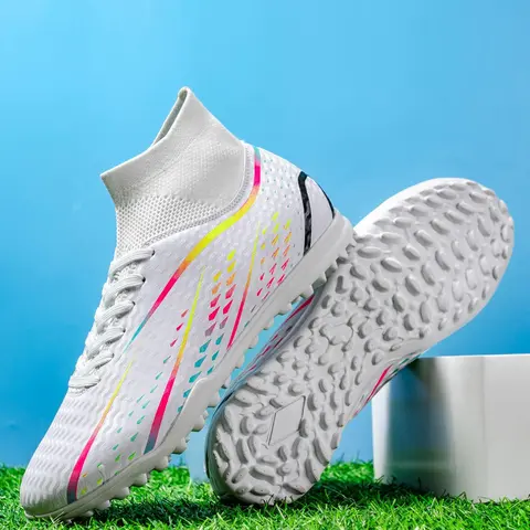 High Top Football Shoes, Lace-up Soccer Shoes, Football Cleats, Turf Shoes, Football Field Boots, Non-slip Football Training Shoes, Professional Football Shoes for All Seasons, Soccer Footwear