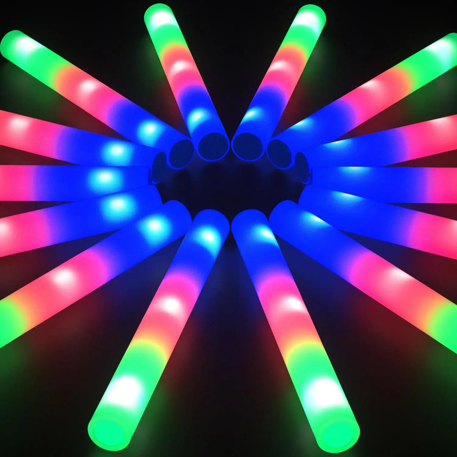 AVTCTEK Reusable LED Foam Light Up Swords Bulk (50/70/100-Pack) - 3 Flashing Modes (Fast/Slow/Alternating), Battery Operated Magical Party Gifts with Bright Glow Fills Dance Floors Fast, Perfect Gift Bundle for Raves, Concerts, Wedding