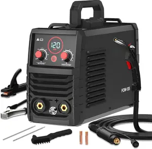 120A Flux Core MIG Welder 110V - 3 in 1 Gasless MIG/Stick/Lift TIG Welding Machine with Synergic Control IGBT Inverter Multi-process Portable Wire Feed Welder