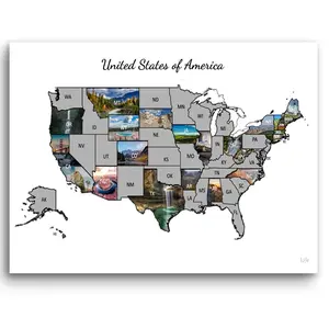 United States of America Scratch Off Travel Map with Real Photos from each State