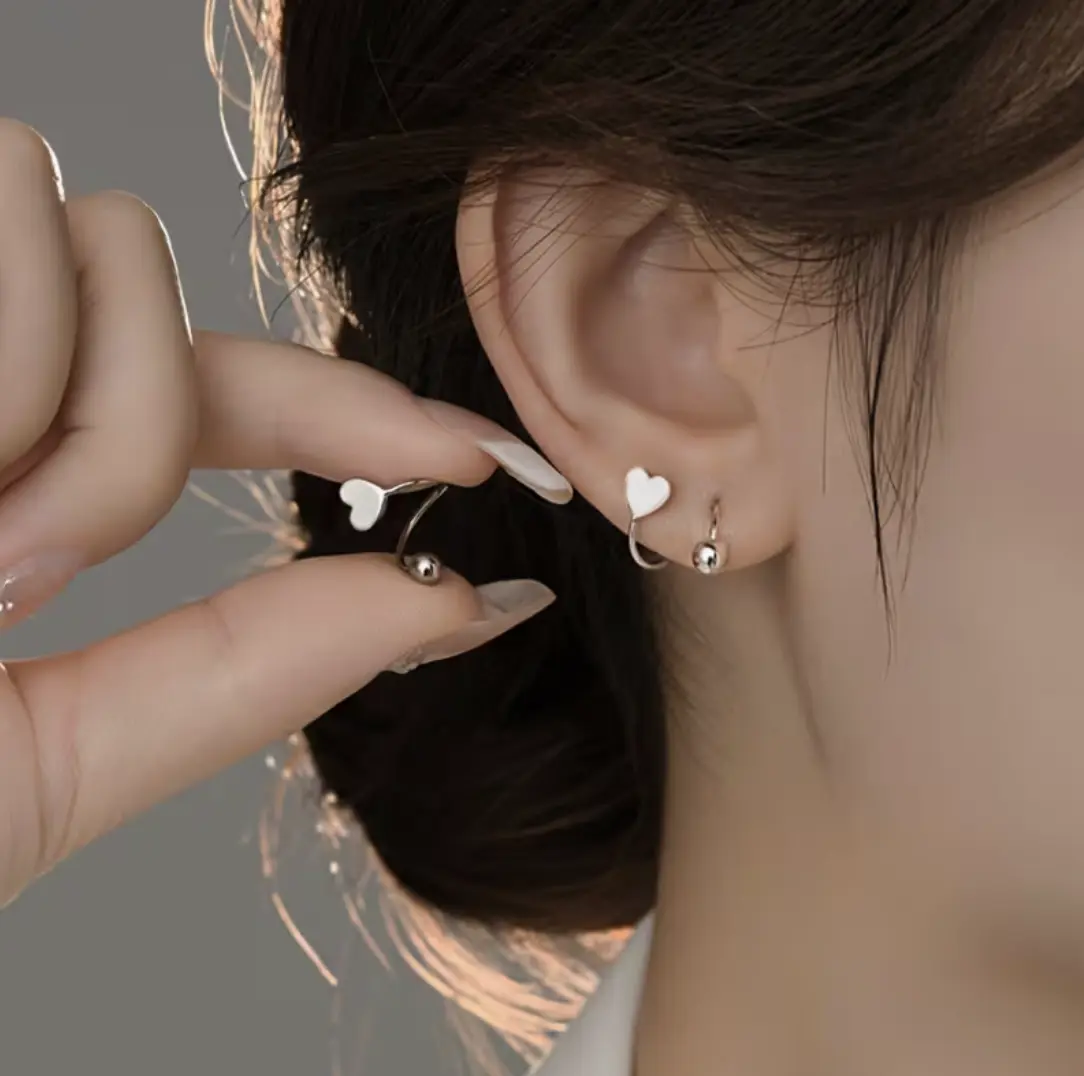 Women's Dainty Heart Shape Mini Stud Earrings - Fashionable Valentine's Day Jewelry, Unique Elegant Design, Party Festival Versatile Accessory, Dainty Earrings, Valentines Day Jewelry, Party Festival Earrings