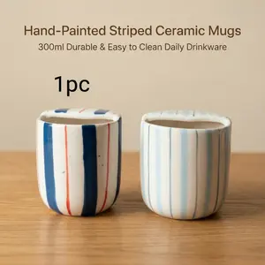 Hand-Painted Ceramic Coffee Cup, 10 Oz, Unique Design, Durable Material, Perfect for Daily Use, Ideal Gift Idea, Enhance Your Beverage Experience