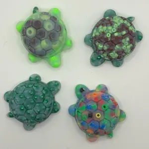 Turtle time Silicone Picky Pads - Cute & Durable Silicone Pads for Stress Relief with Adorable Rhino Designs and Satisfying Textures