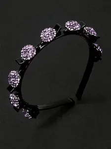 1 pc Adjustable Hair Clip Headband, Anti-Slip Watercolor Rhinestone Teeth, Multifunctional Fashion Women's Hair Accessory, All Seasons