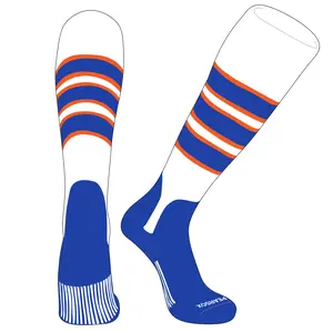 PEAR SOX OTC Baseball Softball Stirrup Socks (C, 5in) White, Orange, Royal, R