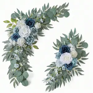 Wedding Arch Kit, 2 Counts/set Artificial Flower Wreath, Faux Flower Garland, Elegant Background Decoration, Decorative Flowers for Wedding Ceremony & Reception, Ornaments