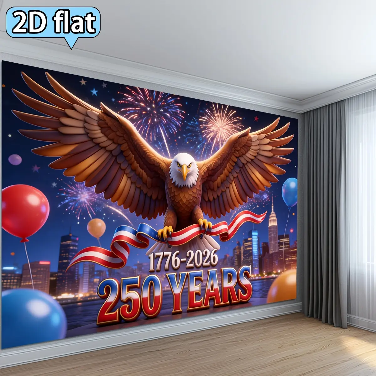 1pc Rich & Elegant Polyester Matt-Smooth Print Bald Eagle Tapestry, 250th Independence Day Patriotic Lightweight Hangable Backdrop, USA Festival Wall Decor, Celebration Gift,Hippie,Galaxy,Space Tapestry,UV,Reactive,H,Western,Gallop,decorative,wal,bohemian