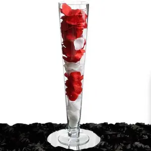 4-Pack Glass Trumpet Vases 28" Clear - Heavy Duty Design for Sophisticated Floral Centerpieces