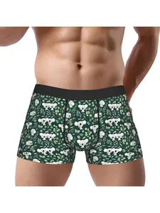 1 piece Happy sport Koala And Eucalyptus Pattern Green Underpants Breathbale Panties Male Underwear Ventilate Shorts Boxer Briefs