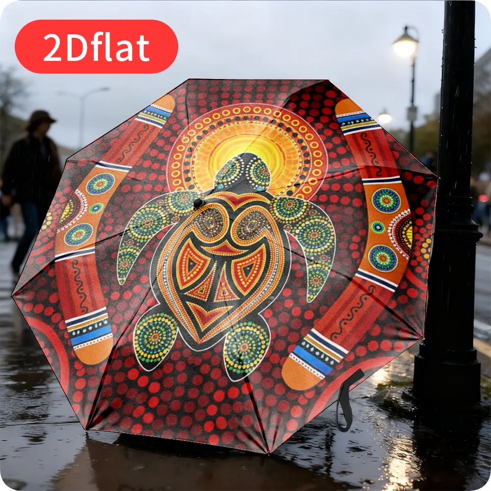 1 Fashionable Turtle Design Folding Umbrella – Compact 8-rib automatic open umbrella, ideal for outdoor travel and everyday use; a perfect gift for friends and family, made of durable iron and plastic materials,
