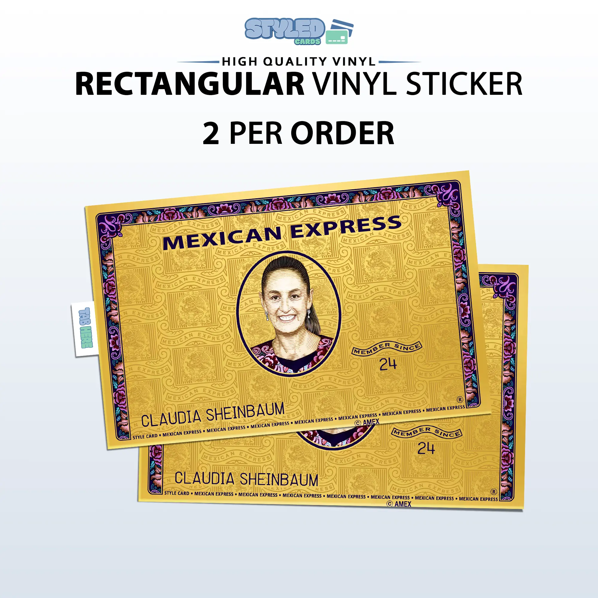 Claudia's rectangular vinyl sticker