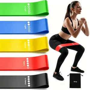 Yoga Resistance Bands for Working Out, Exercise Bands Resistance Bands Set with 5 Resistance Levels, Multi-Colored Workout Bands for Indoor & Outdoor Fitness, Leg Strength Training,