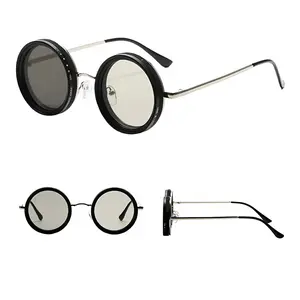 Adjustable Tint Sunglasses for Women - Polarized Round Frame with Sleek Thin Arms, 1-9 Gear ND Filter