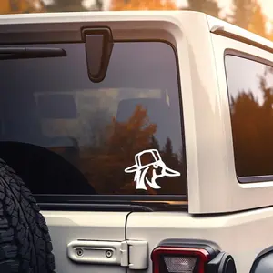 Durable Duck with Hat Backwards Car Sticker for Automotive & Motorcycle