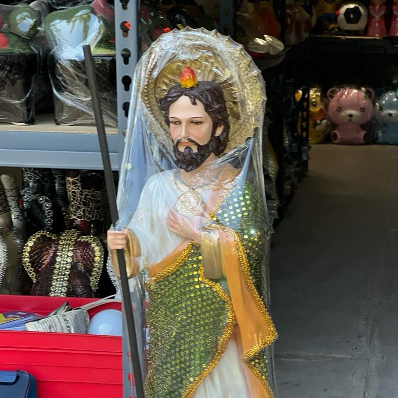 26" Inch Saint St. Jude Figure Statue Imagen San Judas Tadeo Estatua New Money God Decor Religious Ornaments Resin Crafted High-Quality Artwork for Spiritual Comfort and Home Decor