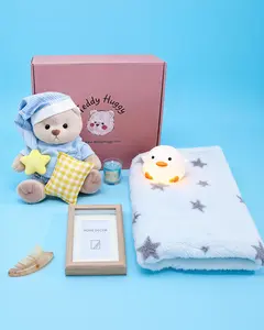 Teddy Huggy Self Care Gift Box: The Best Gift of 2026. Includes 30cm Self-Healing Garment, 30cm short-plush Teddy Bear (5 key movable joints), Blanket, Aromatherapy, Photo Frame, Pat-Pat Light, Massage Comb. A magical gift to brighten your day!